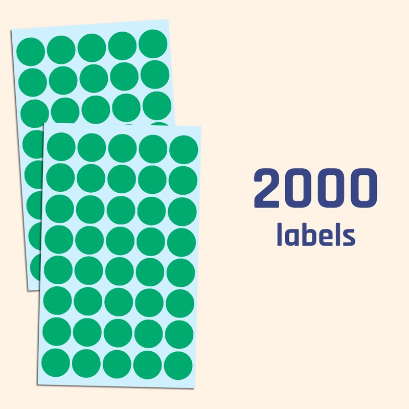 TownStix 2000 Pack, 3/4" Round Dot Stickers Circle Labels - Green - Image 4
